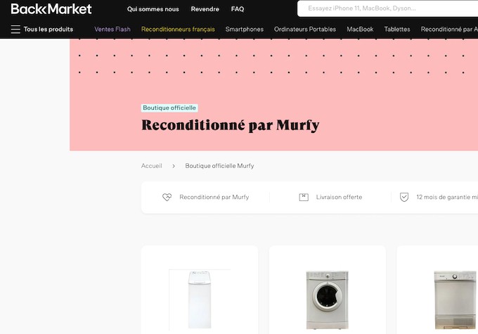 Murfy s'affiche sur BackMarket pour développer ses ventes d'électroménager reconditionné